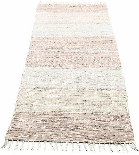 THEKO Teppich »Stripe Cotton, handgewebt«, rechteckig, 5 mm Höhe, Flachgewe günstig online kaufen