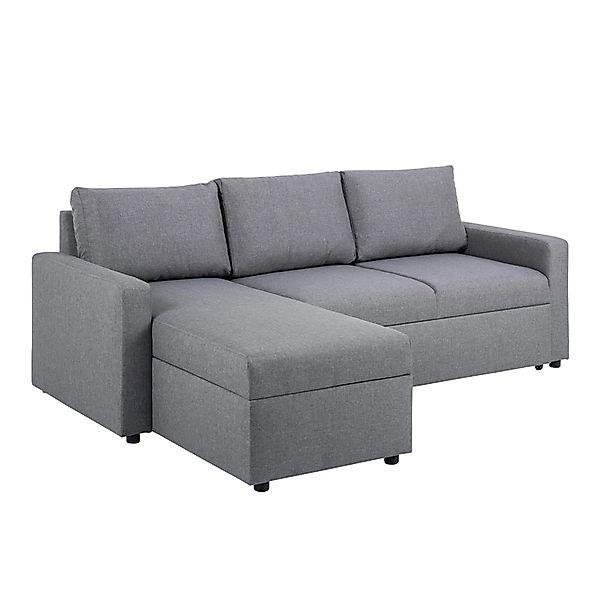 ebuy24 Sander Schlafsofa mit Ottomane Aufbewahrung und Auszug Hellgrau günstig online kaufen