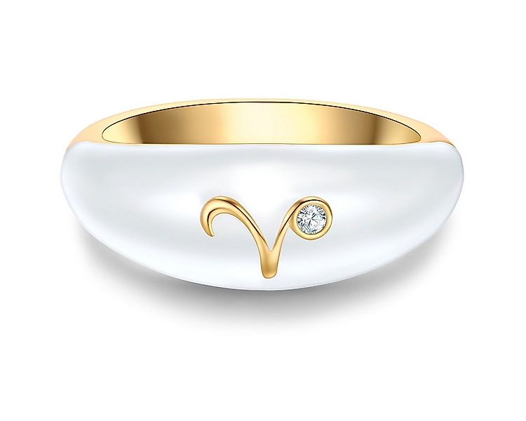 Glanzstücke München Silberring Sternzeichen Widder gelbgold, mit Zirkonia günstig online kaufen