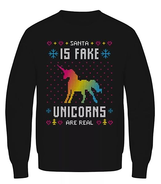 Santa Is Fake Unicorns Are Real · Männer Pullover günstig online kaufen
