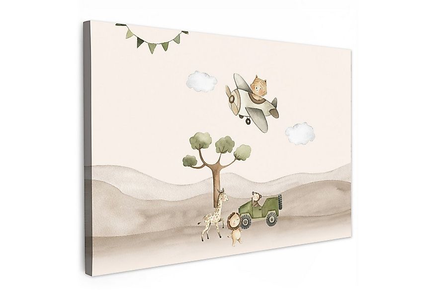 OneMillionCanvasses® Leinwandbild Wilde Tiere - Safari - Aquarell - Flugzeu günstig online kaufen