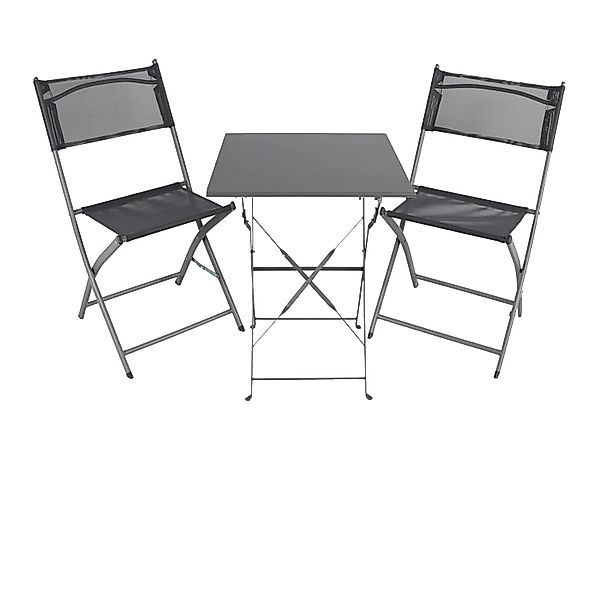 Moawo 3tlg Bistroset Gartenmöbelset Outdoormöbel Balkon Anthrazit klappbar günstig online kaufen
