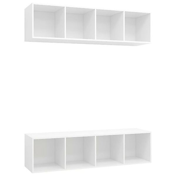 furnicato TV-Schrank TV-Wandschränke 2 Stk. Weiß Holzwerkstoff (1-St) günstig online kaufen