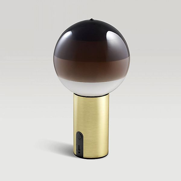 MARSET Akku-Tischlampe Dipping Light, braun/messing, dimmbar günstig online kaufen