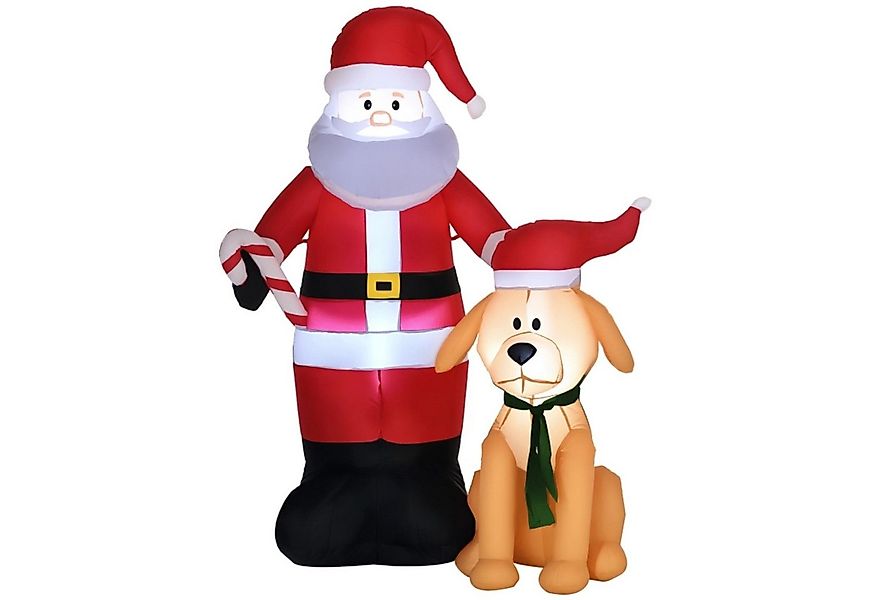 Celya Weihnachtsfigur Weihnachtsdeko, Weihnachtsmann mit Hund (aufblasbar, günstig online kaufen