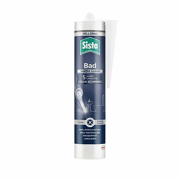 Sista Bad Sanitär Silikon 280 ml Kartusche Hellgrau günstig online kaufen