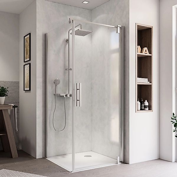 Breuer Seitenwand,inks für Drehtür Europa Design Chrom Klarglas 100 cm günstig online kaufen