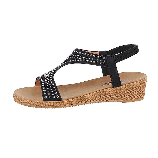 Ital-Design Damen Freizeit Riemchensandalette Keilabsatz/Wedge Keilsandalet günstig online kaufen