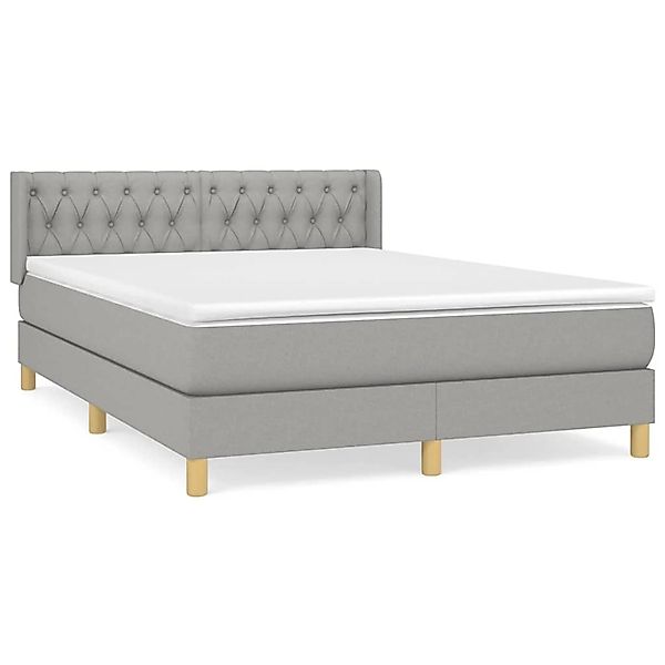 vidaXL Boxspringbett mit Matratze Hellgrau 140x190 cm Stoff 3130505 günstig online kaufen