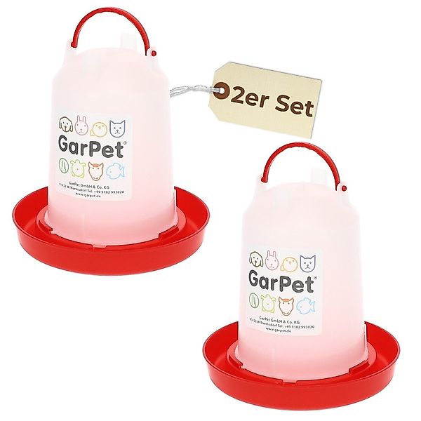 GarPet Wasserspender 2x Hühnertränke 1,5L Geflügeltränke günstig online kaufen