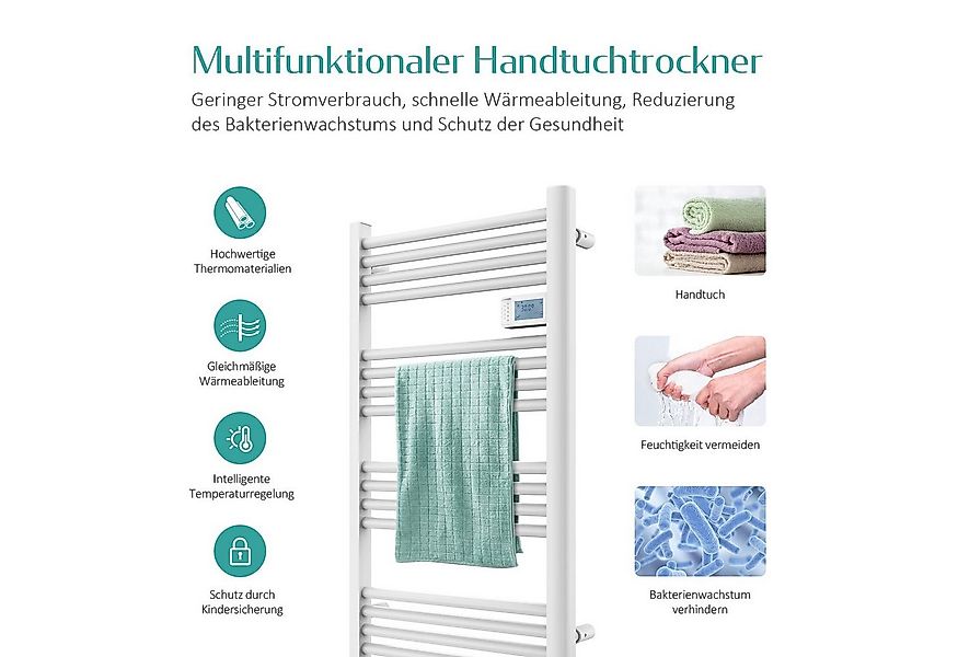 EMKE Elektrischer Badheizkörper Gerade mit Intelligenten Thermostat LED-Tem günstig online kaufen