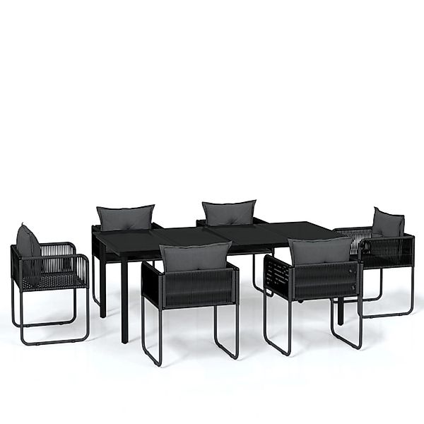 vidaXL 7-Tlg Garten-Essgruppe Schwarz 3099081 günstig online kaufen