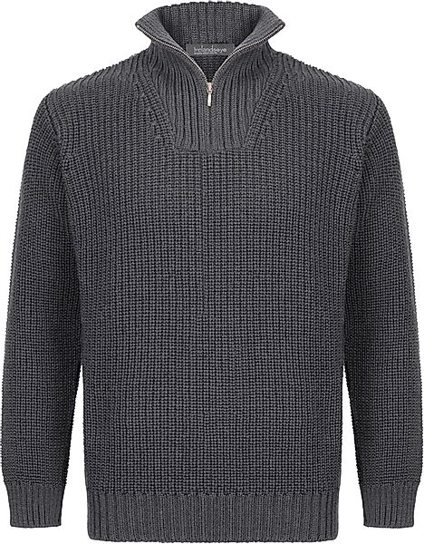 Irelandseye Wollpullover Reefer Ribbed Zip Neck günstig online kaufen
