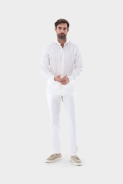 Leinenhemd mit weißen Streifen Tailor Fit günstig online kaufen