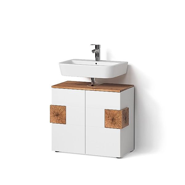 Livinity® Waschbeckenunterschrank Tanaro, Weiß/Weiß, 73.1 x günstig online kaufen
