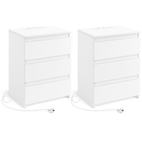 Yaheetech Nachttisch mit Ladestation, 2 USB-Anschlüsse günstig online kaufen