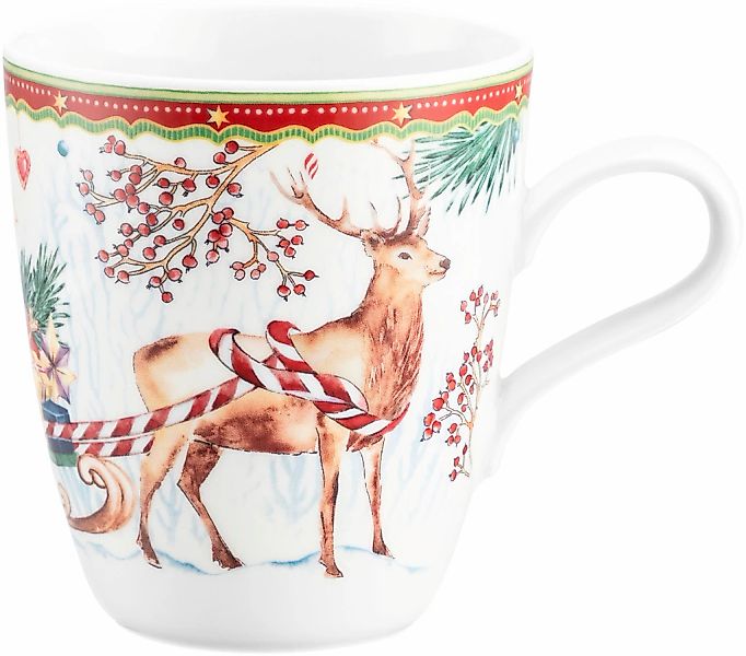 Seltmann Weiden Becher "Life - Hirsch mit Schlitten" Becher mit Henkel 0,40 günstig online kaufen