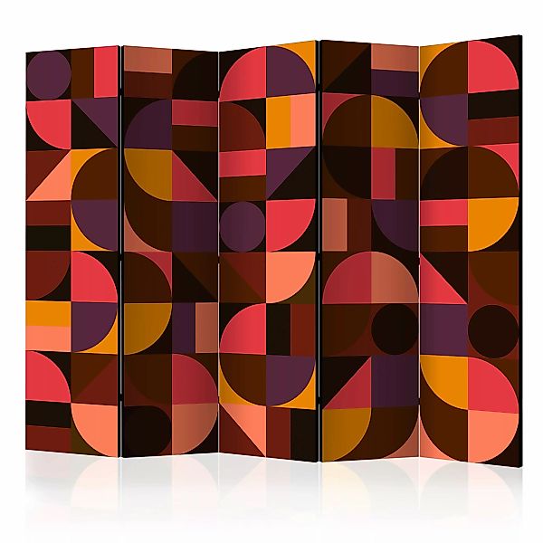 5-teiliges Paravent - Geometric Mosaic (red) Ii [room Dividers] günstig online kaufen