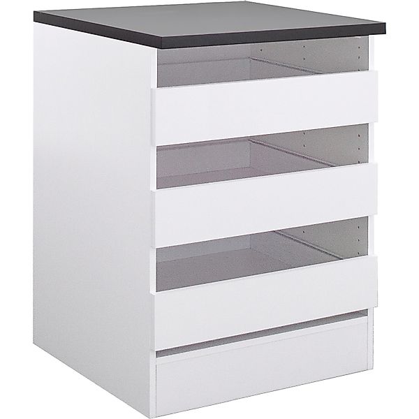 Optifit Küchen-Unterschrankregal Salo214 60 cm x 84,8 cm x 60 cm Weiß günstig online kaufen