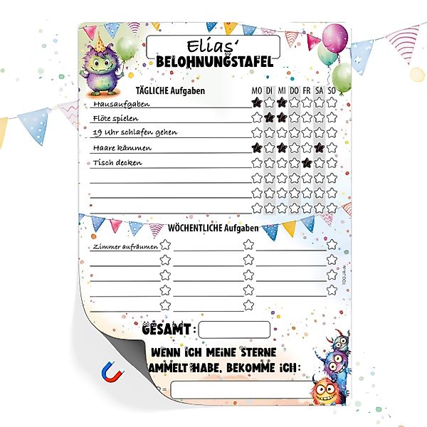 TOBJA Magnettafel Belohnungstafel Monster für Kinder, günstig online kaufen