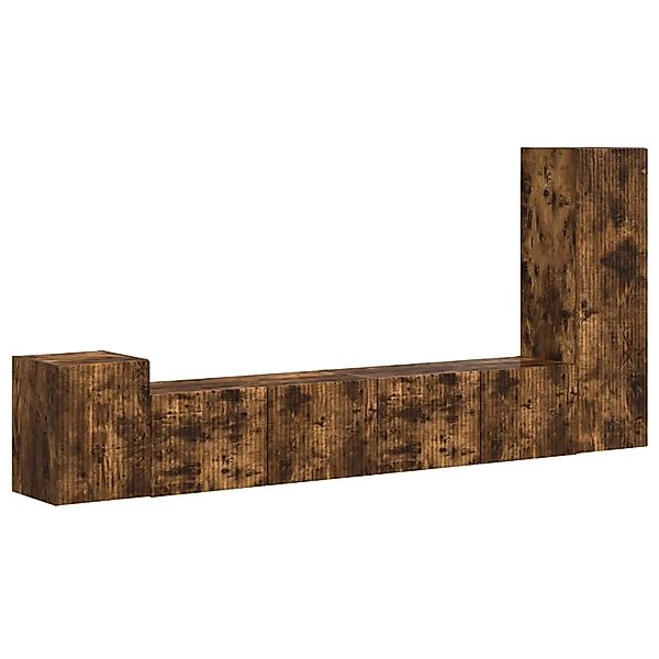 vidaXL TV-Schrankset 3-Tlg Geräucherte Eiche Holzwerkstoff 3409020 günstig online kaufen