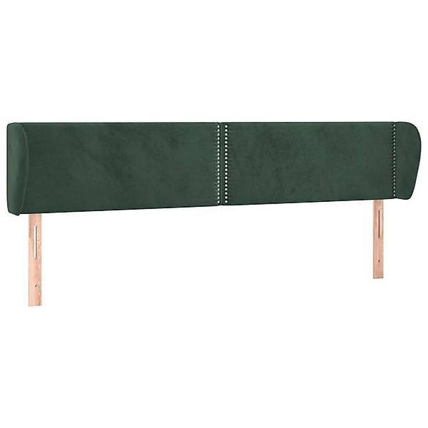 vidaXL Bett, Kopfteil mit Ohren Dunkelgrün 203x23x78/88 cm Samt günstig online kaufen