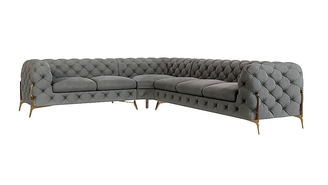 S-Style Möbel Ecksofa Ashley, Chesterfield mit Goldenen Metall Füßen, mit W günstig online kaufen
