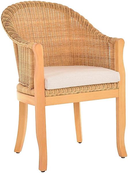 Krines Home Relaxsessel Rattan-Sessel mit Holzbeinen, Sessel aus echtem Rat günstig online kaufen
