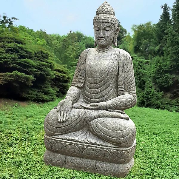 Skulptur Aus Naturstein Buddha Puri Mit Bhumisparsha Geste günstig online kaufen