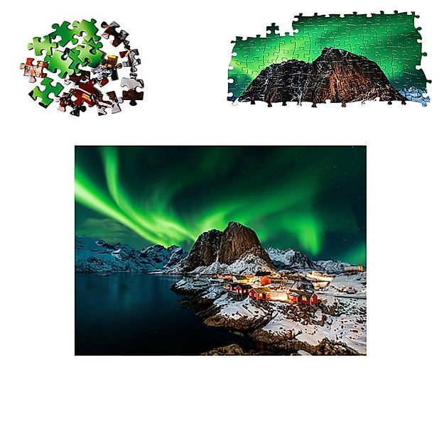 CLTYQ Puzzle 1000 Teile Puzzle Erwachsene,Norwegen Aurora Borealis,Landscha günstig online kaufen