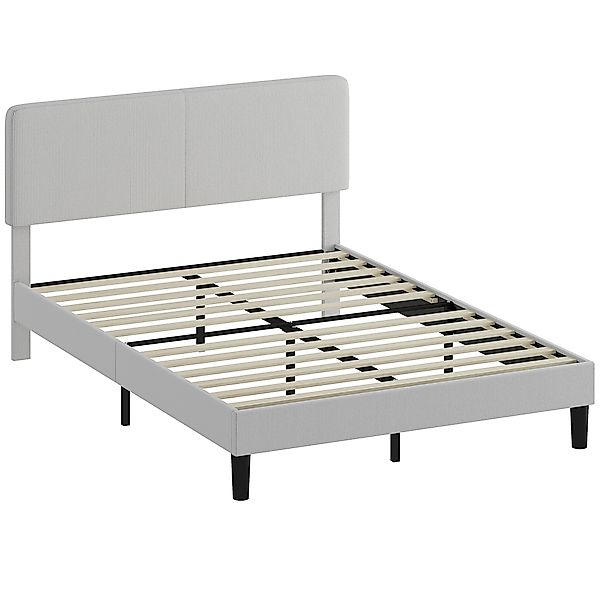 HOMCOM Bettgestell Doppelbett 140x200 cm höhenverstellbares, gepolstertes K günstig online kaufen