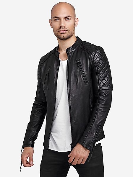 trueprodigy Lederjacke Franky Abgesteppte Details an günstig online kaufen