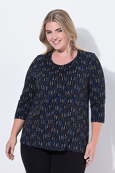 Ulla Popken Longshirt Shirt A-Linie Rundhalsausschnitt günstig online kaufen