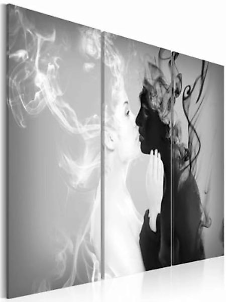 artgeist Wandbild Smoky kiss schwarz/weiß Gr. 60 x 40 günstig online kaufen