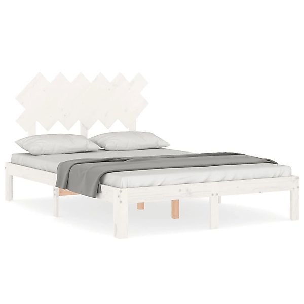 vidaXL Massivholzbett ohne Matratze Weiß 120x200 cm Kiefernholz 3193722 günstig online kaufen