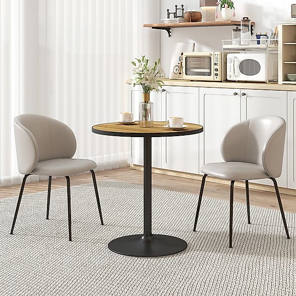 HOMCOM Esstisch, Runder Küchentisch, Moderner Esszimmertisch mit Holzoptikp günstig online kaufen