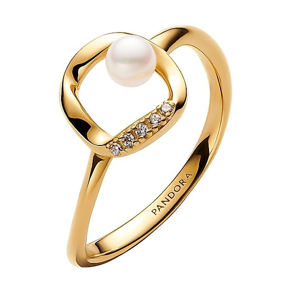 Pandora Fingerring mit Kleiner Perle Goldfarben günstig online kaufen
