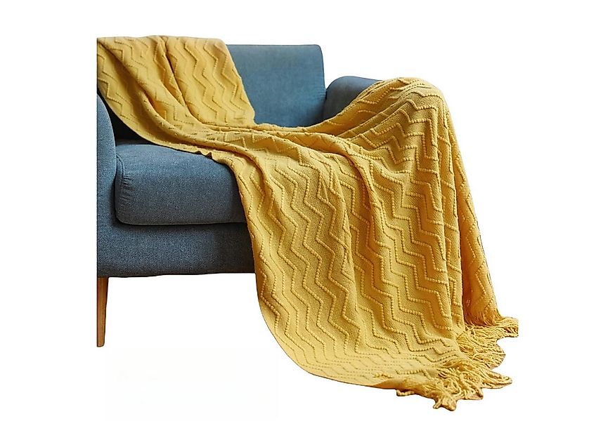 Wohndecke Sofadecke Bezug Verdickte Decke Gestrickte Fransendecke, YVMOOEC, günstig online kaufen