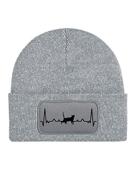 Youth Designz Beanie Heartbeat Katze Unisex Beanie Mütze mit trendigem Fron günstig online kaufen