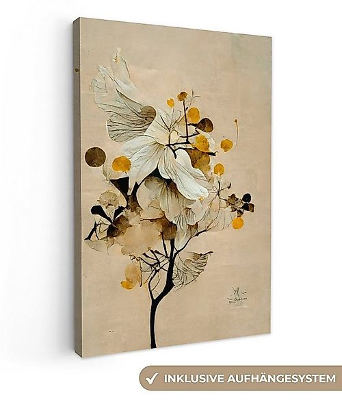 OneMillionCanvasses® Leinwandbild Blumen - Pflanzen - Gold - Vintage, Fotod günstig online kaufen