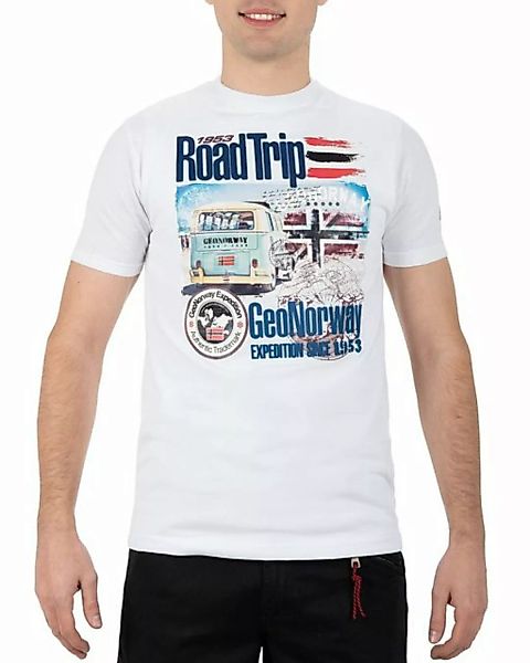 Geo Norway T-Shirt Casual Kurzarm Shirt bajiami Men White XL mit auffällige günstig online kaufen