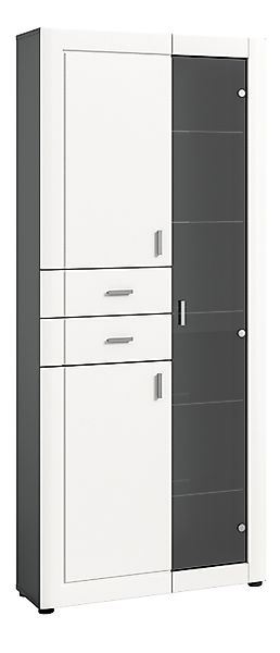 xonox.home Stauraumvitrine Lago Weiß Matt Grau günstig online kaufen