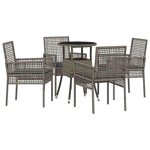 vidaXL Garten Essgruppe 5-Tlg Grau Poly Rattan 3334946 günstig online kaufen