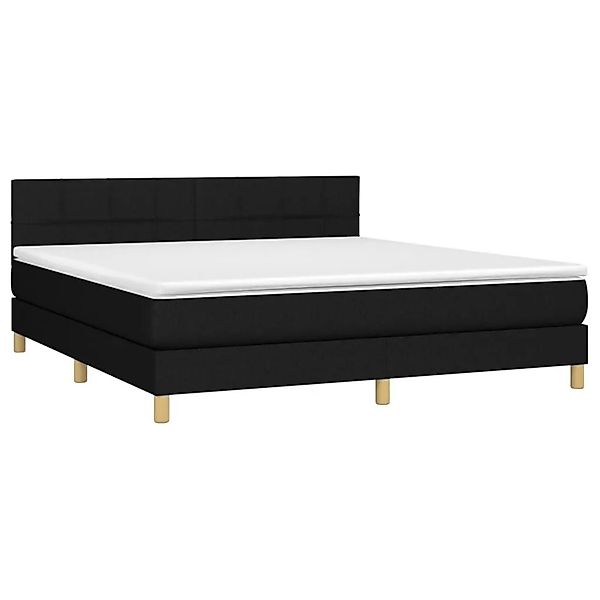 vidaXL Boxspringbett mit Matratze & LED Schwarz 160x200 cm Stoff 3133727 günstig online kaufen