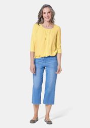 GOLDNER Kurzarmbluse Kurzgröße: Chiffon-Shirt mit 3/4-Arm, günstig online kaufen