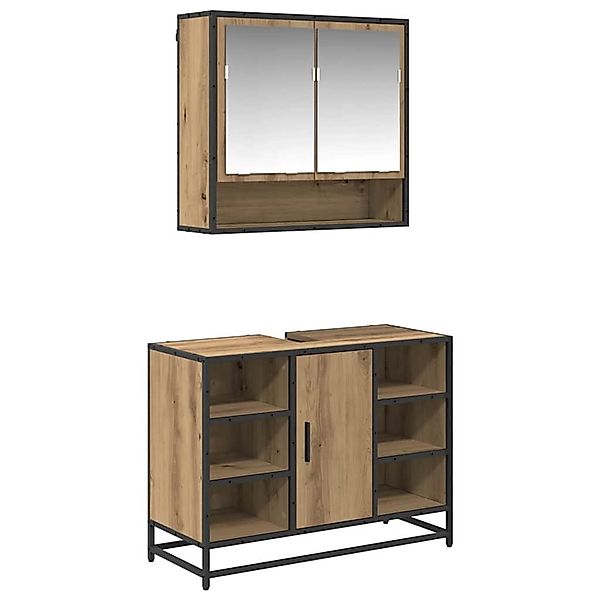 vidaXL Badezimmermöbel-Set mit Regal 2-Tlg Artisan-Eiche Holzwerkstoff 3402 günstig online kaufen