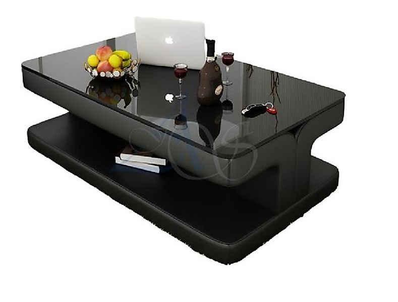 JVmoebel Sofa Designer Couchtisch Polster Tisch Leder Glas Moderner Tische, günstig online kaufen