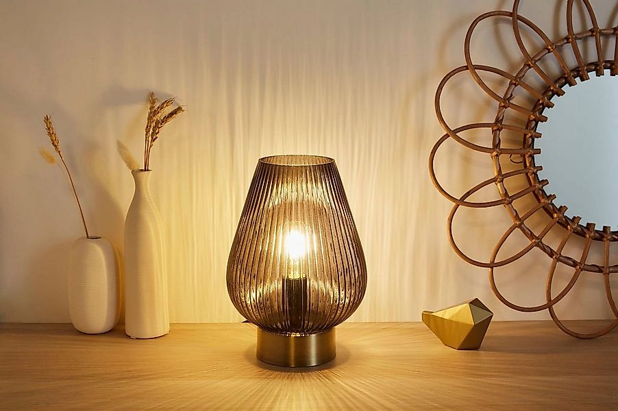 Pauleen Tischleuchte Crystal Gloom, ohne Leuchtmittel, E14, Rauchglas, Mess günstig online kaufen