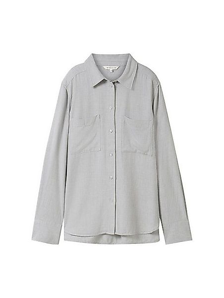 TOM TAILOR Blusentop cosy melange blouse, medium silver grey melange günstig online kaufen