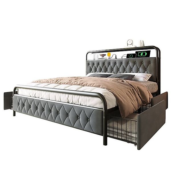 BlingBin Polsterbett Metallbett Bettgestell (1-tlg., Einzelbett günstig online kaufen